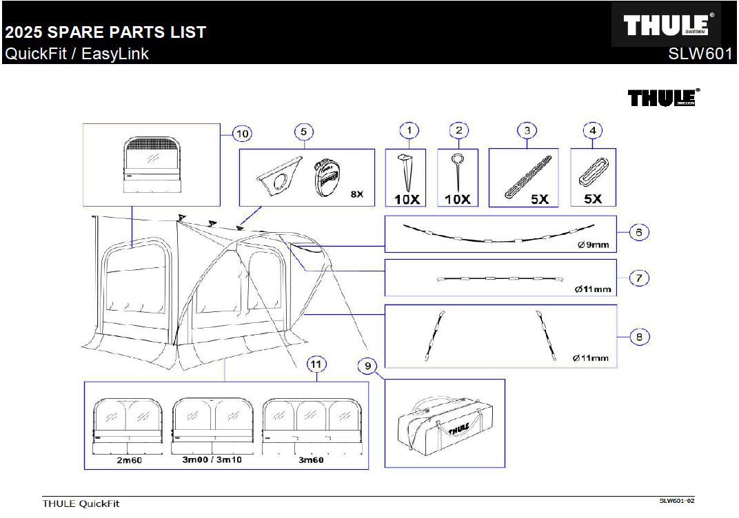 Thule Quickfit Tent Spares