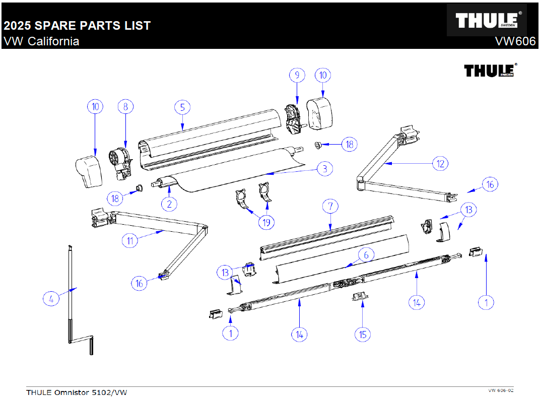 Spare Parts for VW California Awning