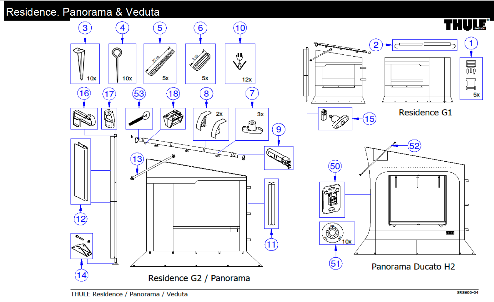 Thule Residence/ Panorama/ Veduta Tent Spares - 1