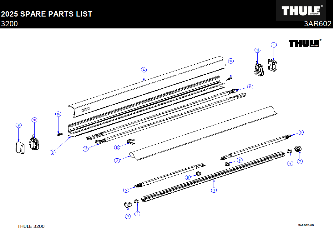 Spare Parts for Thule 3200 Awning