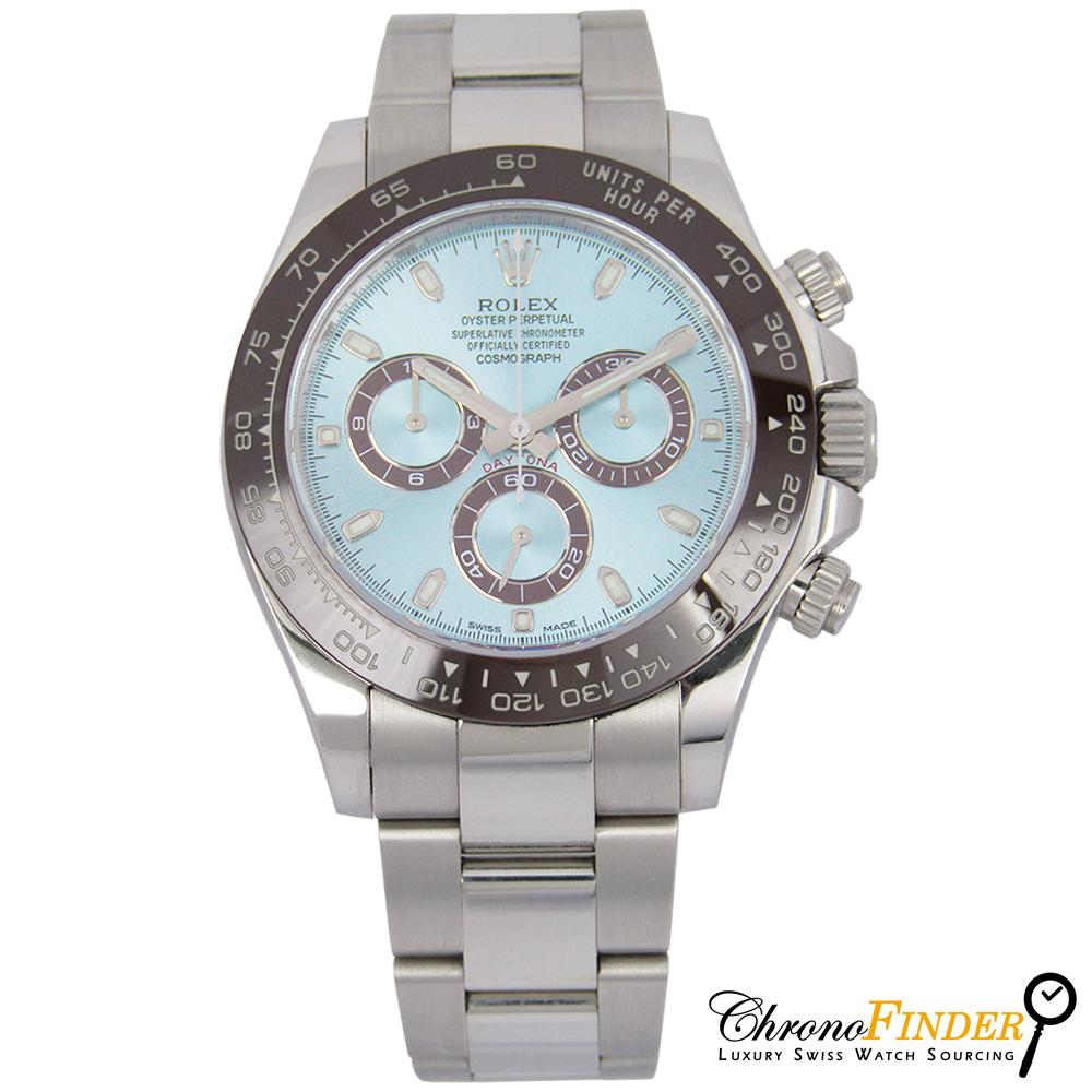 rolex cosmograph daytona ice blue dial platinum watch