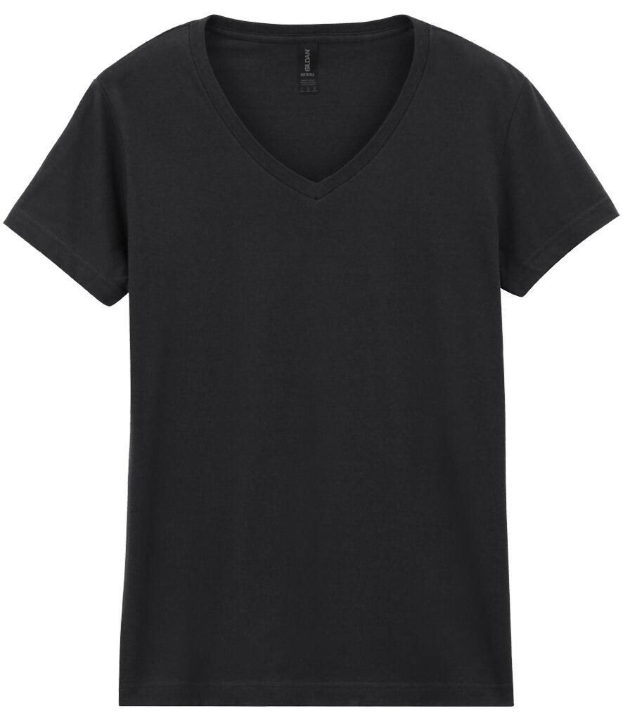 GD78 Ladyfit V-Neck Softstyle Short Sleeve T-Shirt Black