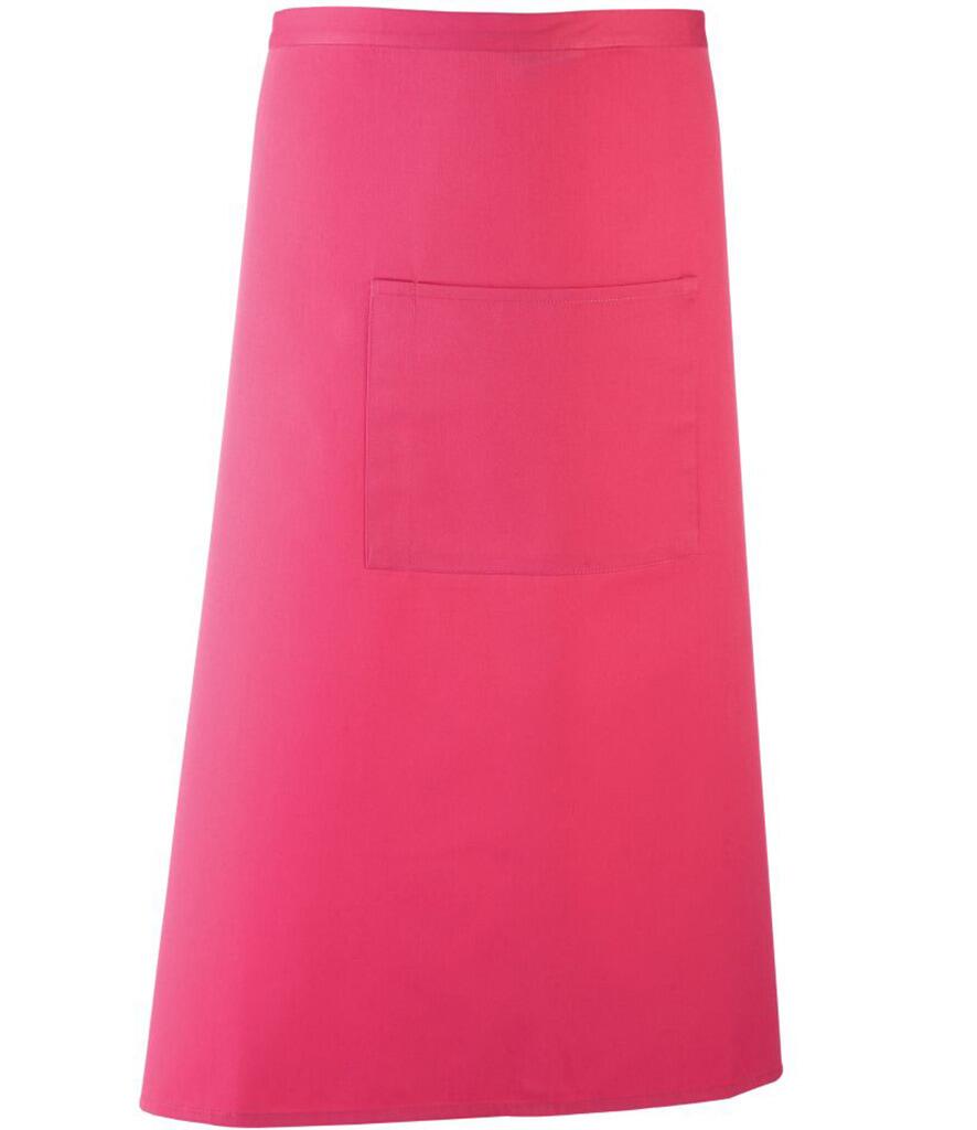 PR158 Mid-Length Apron with Centre Pocket Hot Pink