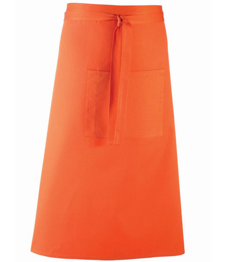 PR158 Mid-Length Apron with Centre Pocket Orange