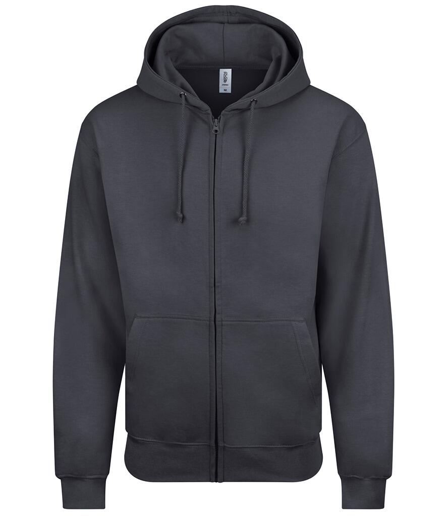 JH050 zipped Hoodie Solid Charcoal