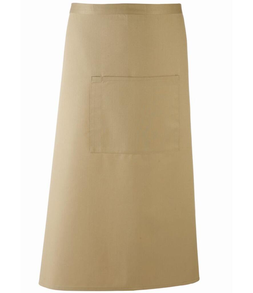PR158 Mid-Length Apron with Centre Pocket Khaki