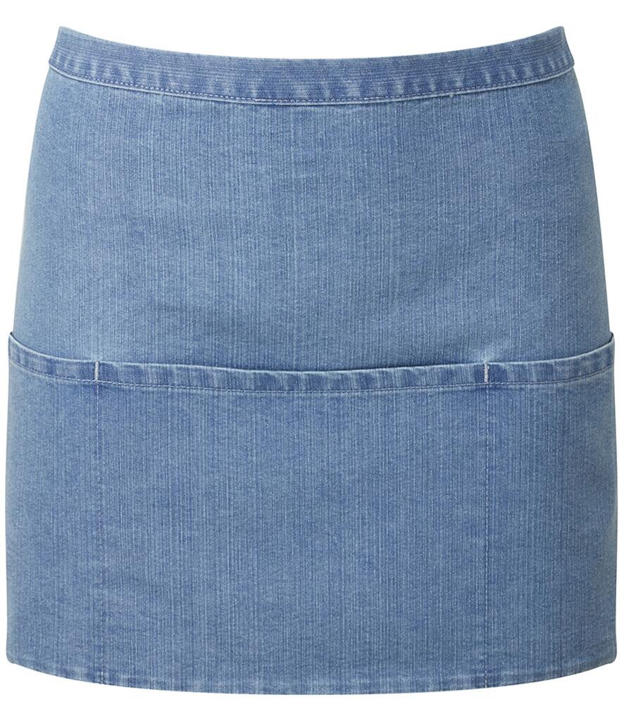 PR155 Short Bar Apron Blue Denim