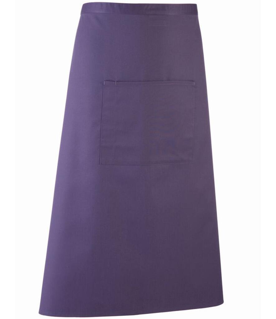 PR158 Mid-Length Apron with Centre Pocket Purple