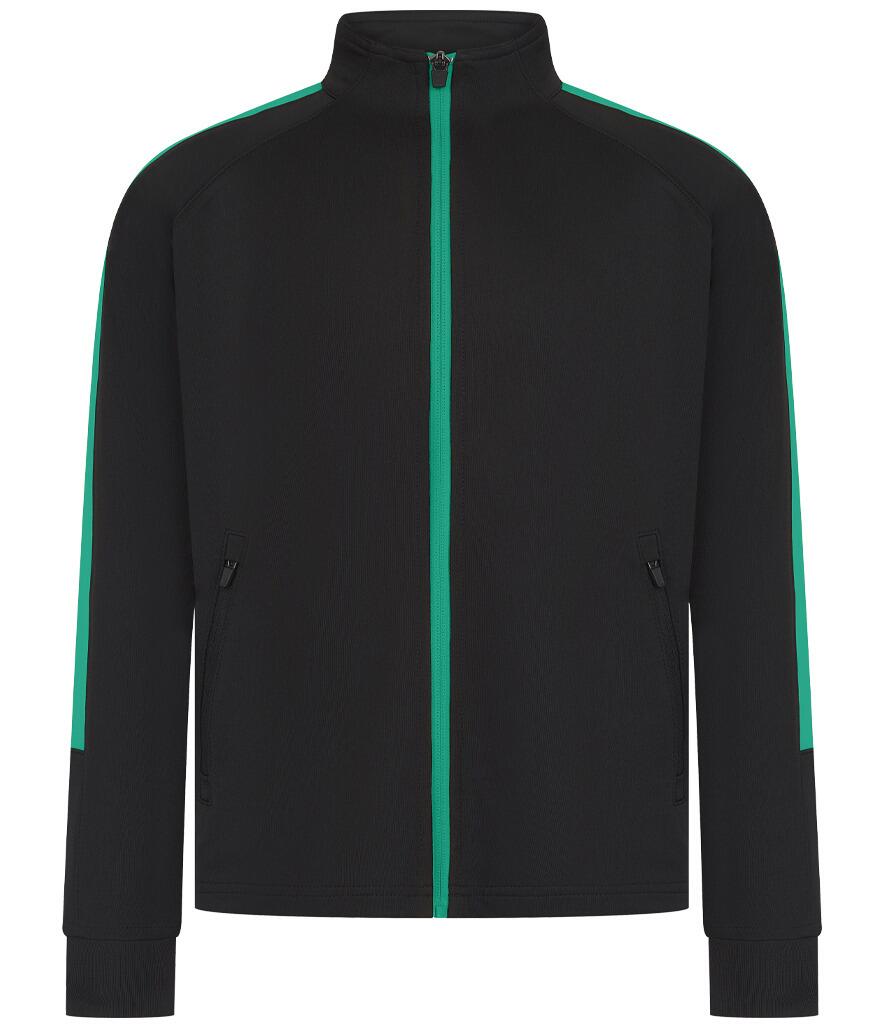 LV873 Kids Knitted Tracksuit Top Black / Emerald