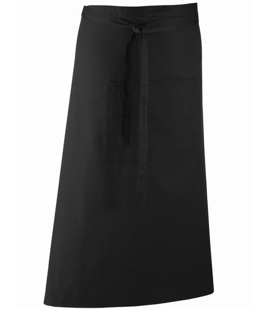 PR158 Mid-Length Apron with Centre Pocket Black