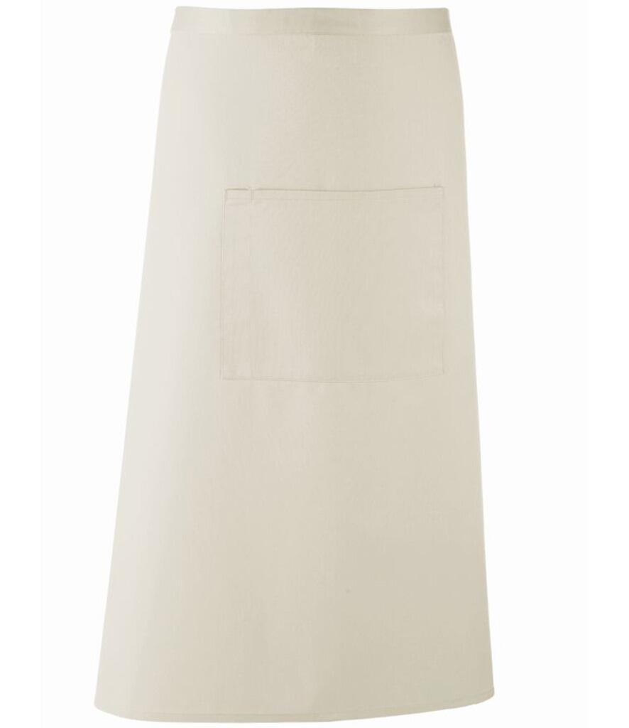 PR158 Mid-Length Apron with Centre Pocket Natural