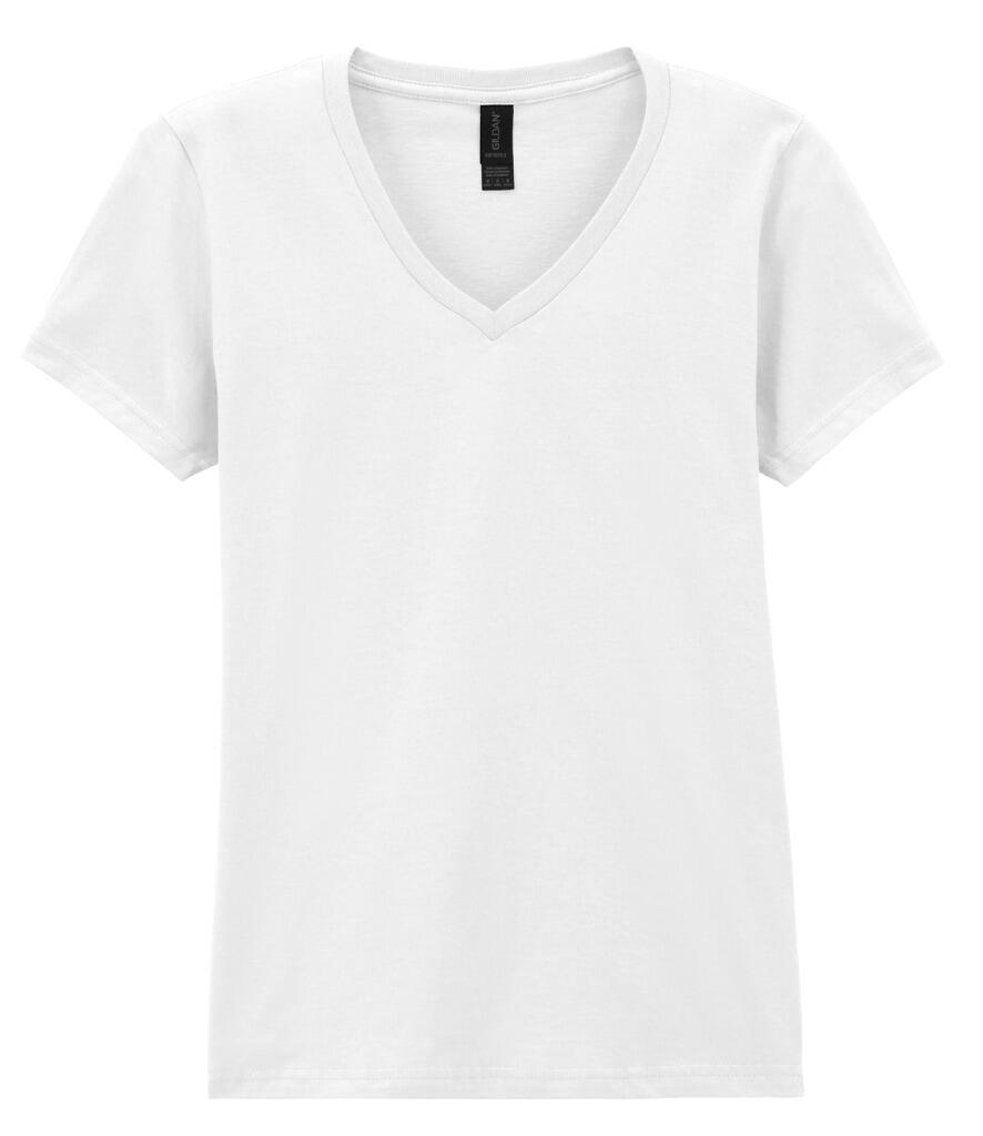 GD78 Ladyfit V-Neck Softstyle Short Sleeve T-Shirt White