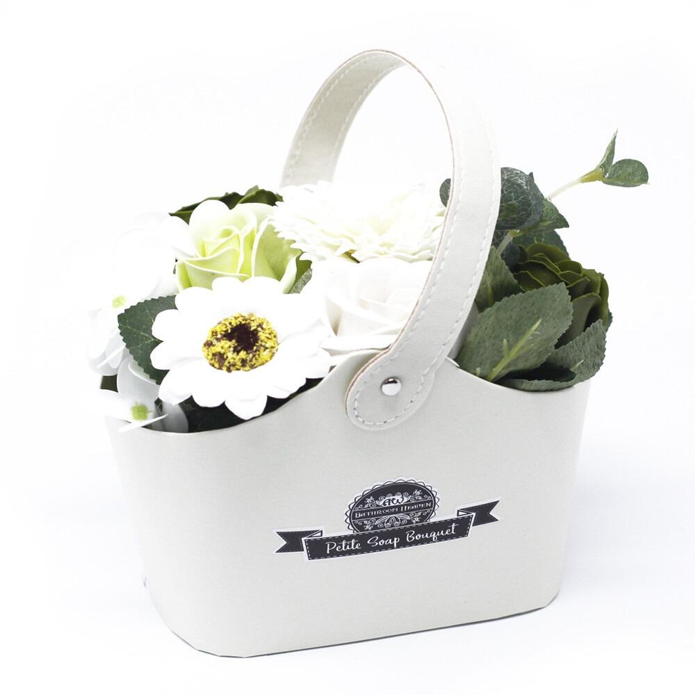 Petite Soap Basket Bouquet pastel green