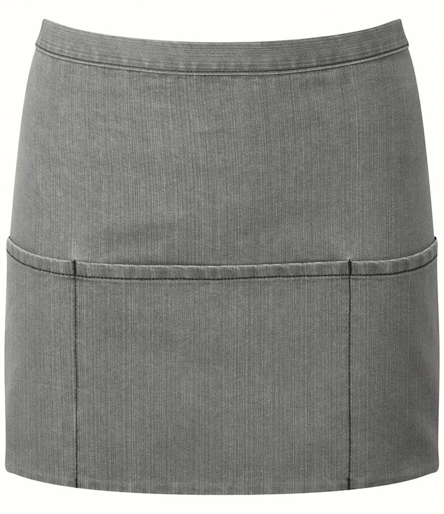 PR155 Short Bar Apron Grey Denim