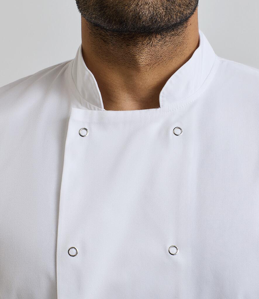 PR664 Studded Front Short Sleeve Chef Jacket