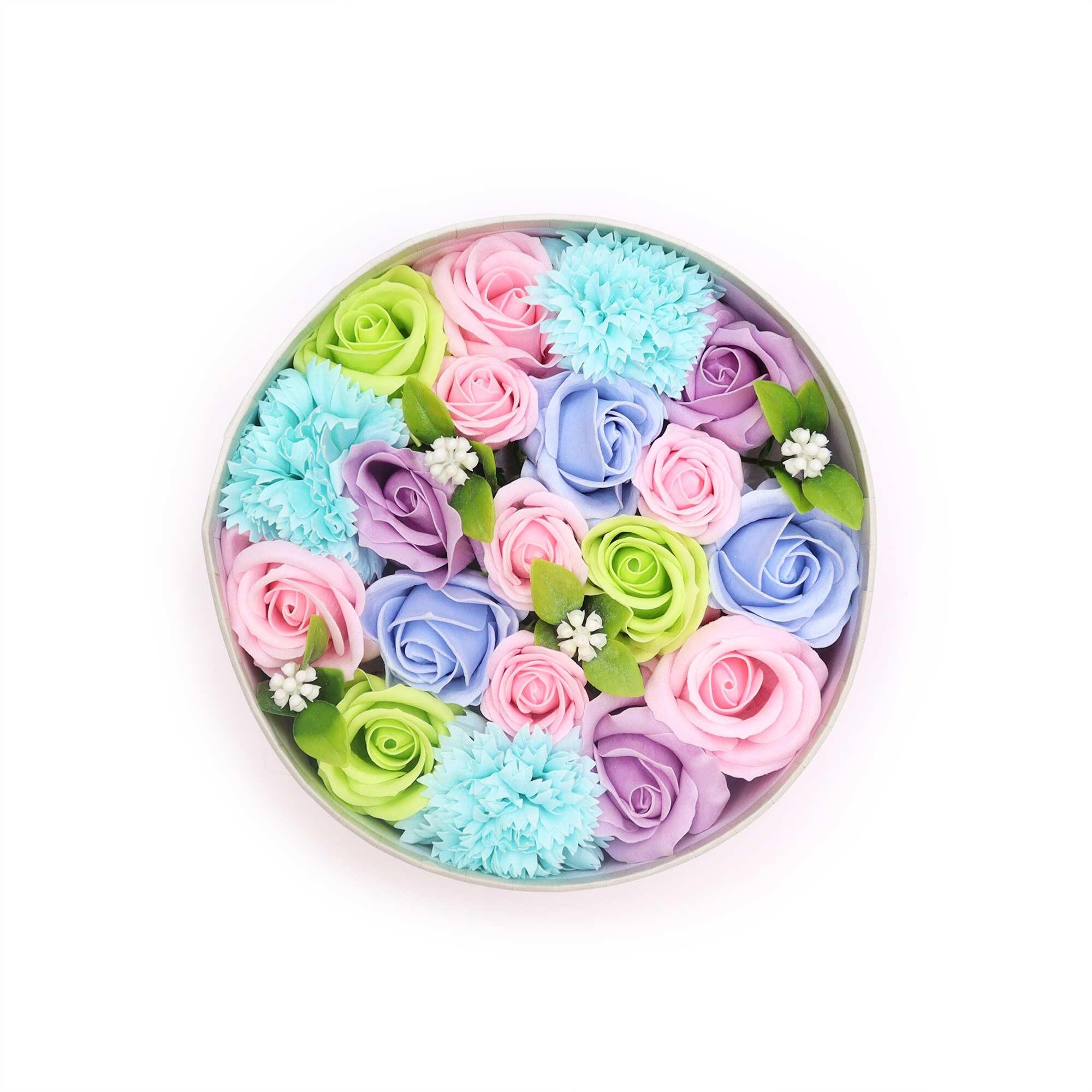 BLUES ROUND SOAP FLOWER BOX