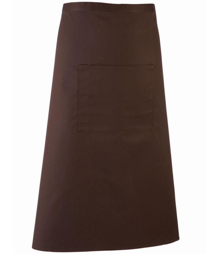 PR158 Mid-Length Apron with Centre Pocket Brown