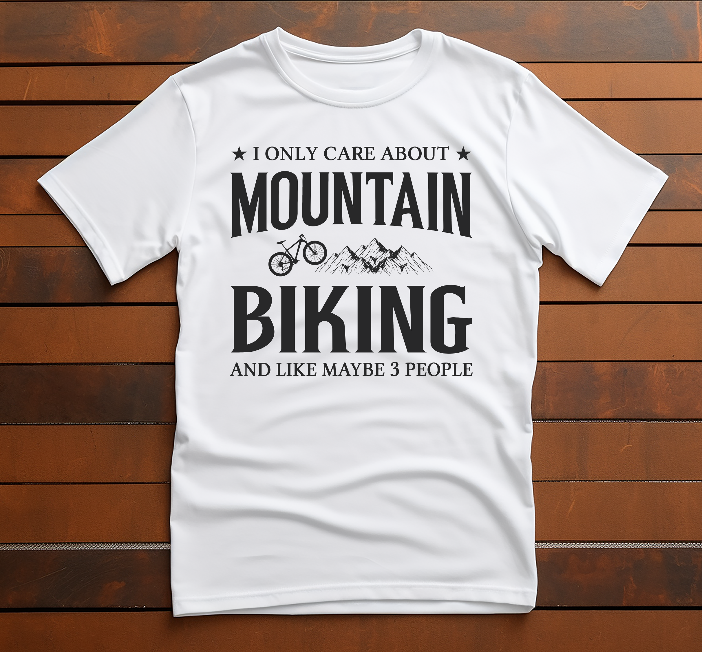 mountain biking tshirt white