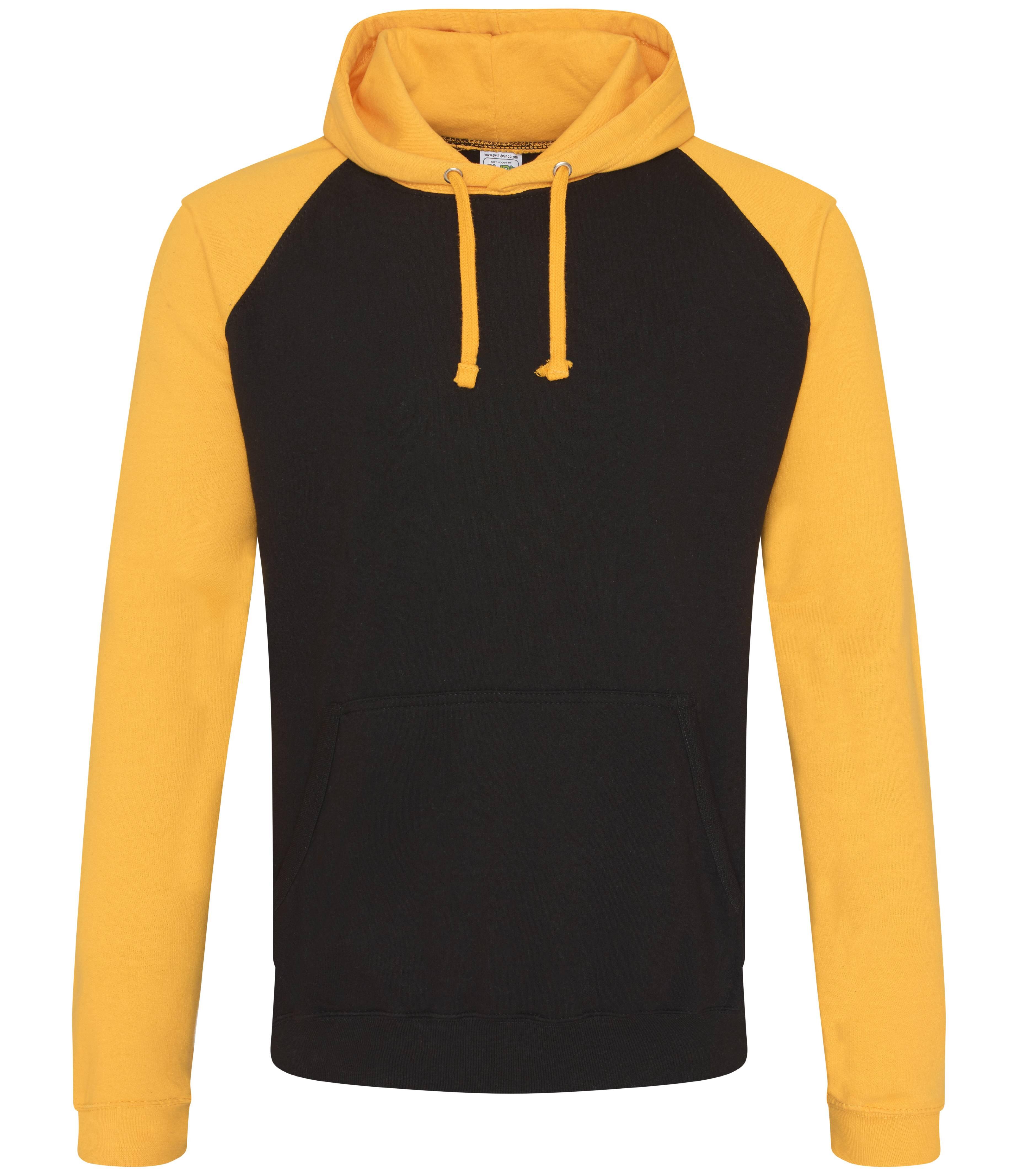 JH009 Baseball Hoodie Gold Black