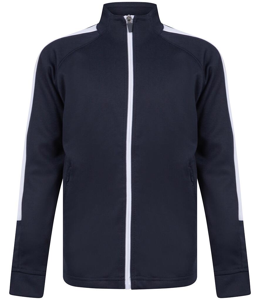 LV873 Kids Knitted Tracksuit Top Navy / White