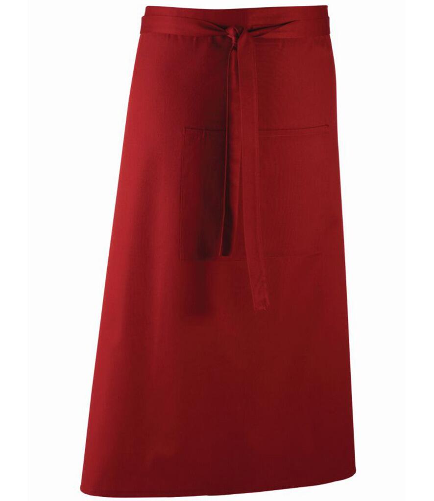 PR158 Mid-Length Apron with Centre Pocket Burgundy