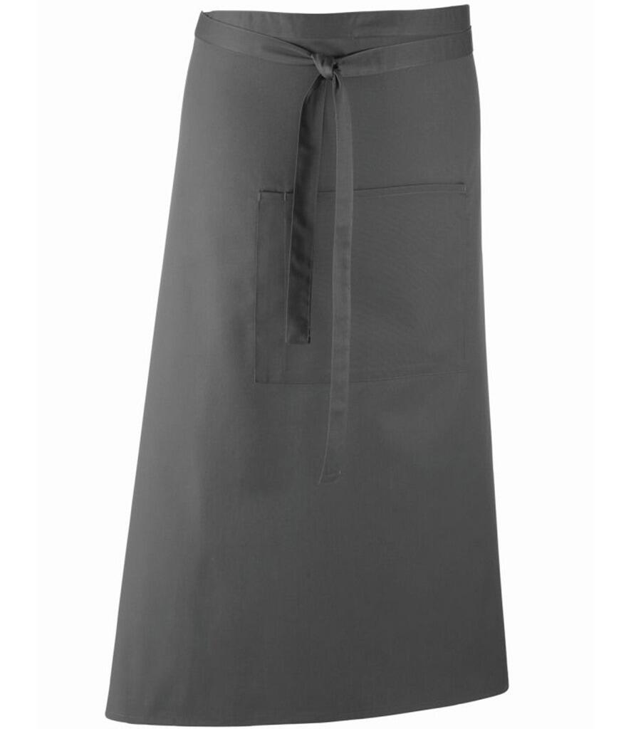 PR158 Mid-Length Apron with Centre Pocket Dark Grey