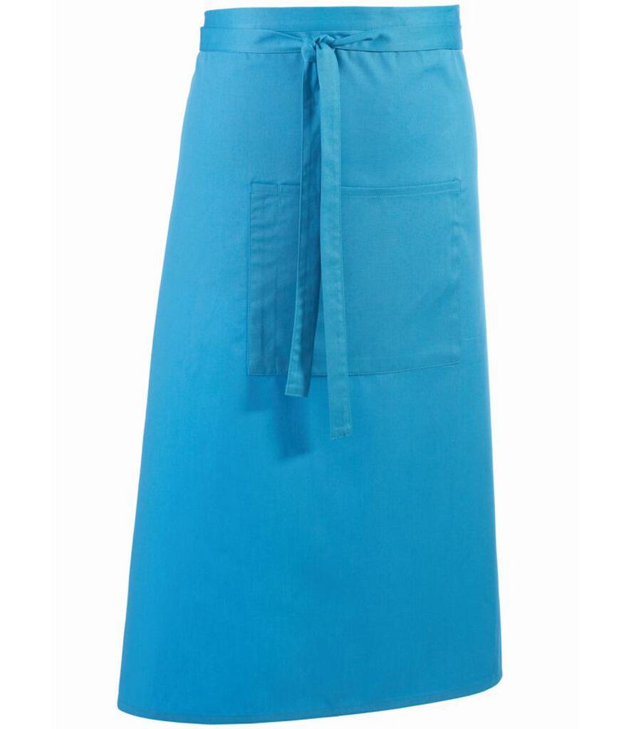 PR158 Mid-Length Apron with Centre Pocket Turquoise
