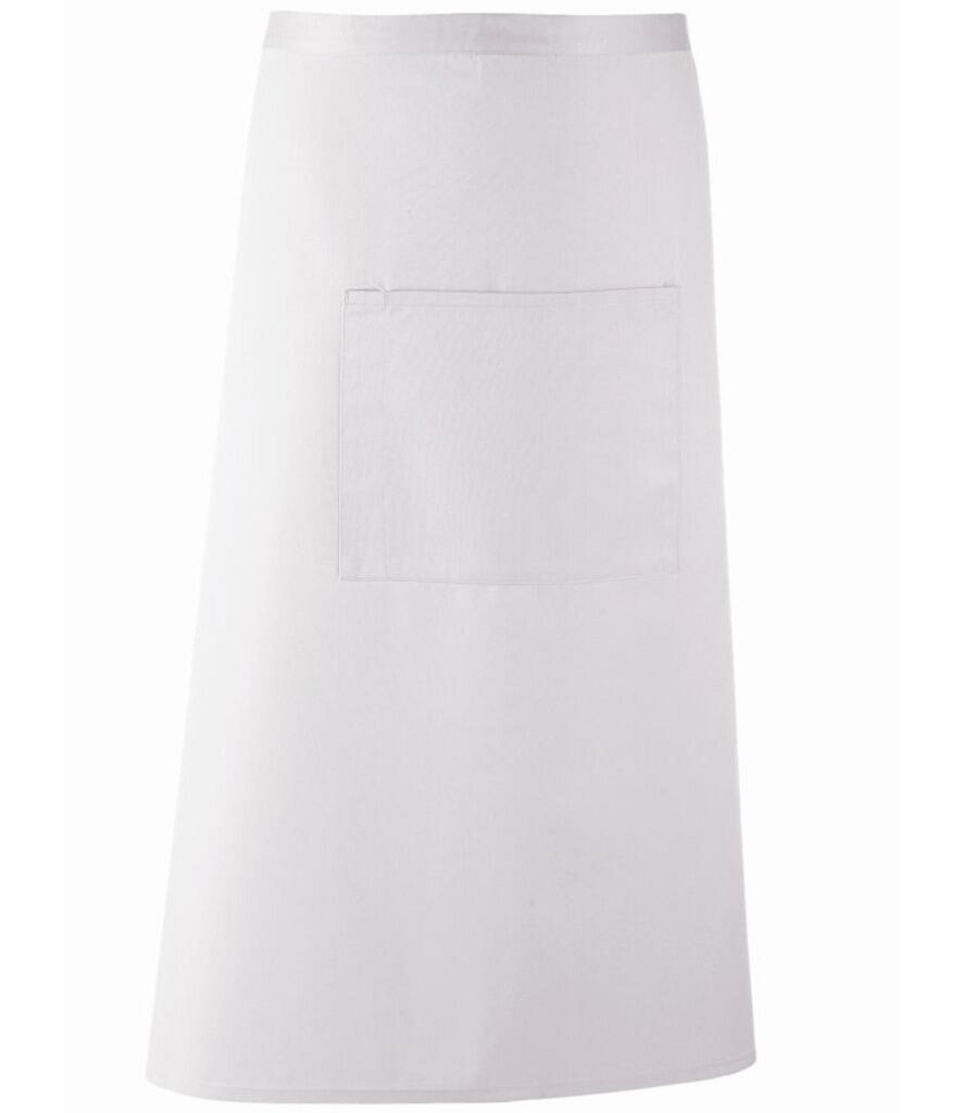 PR158 Mid-Length Apron with Centre Pocket White