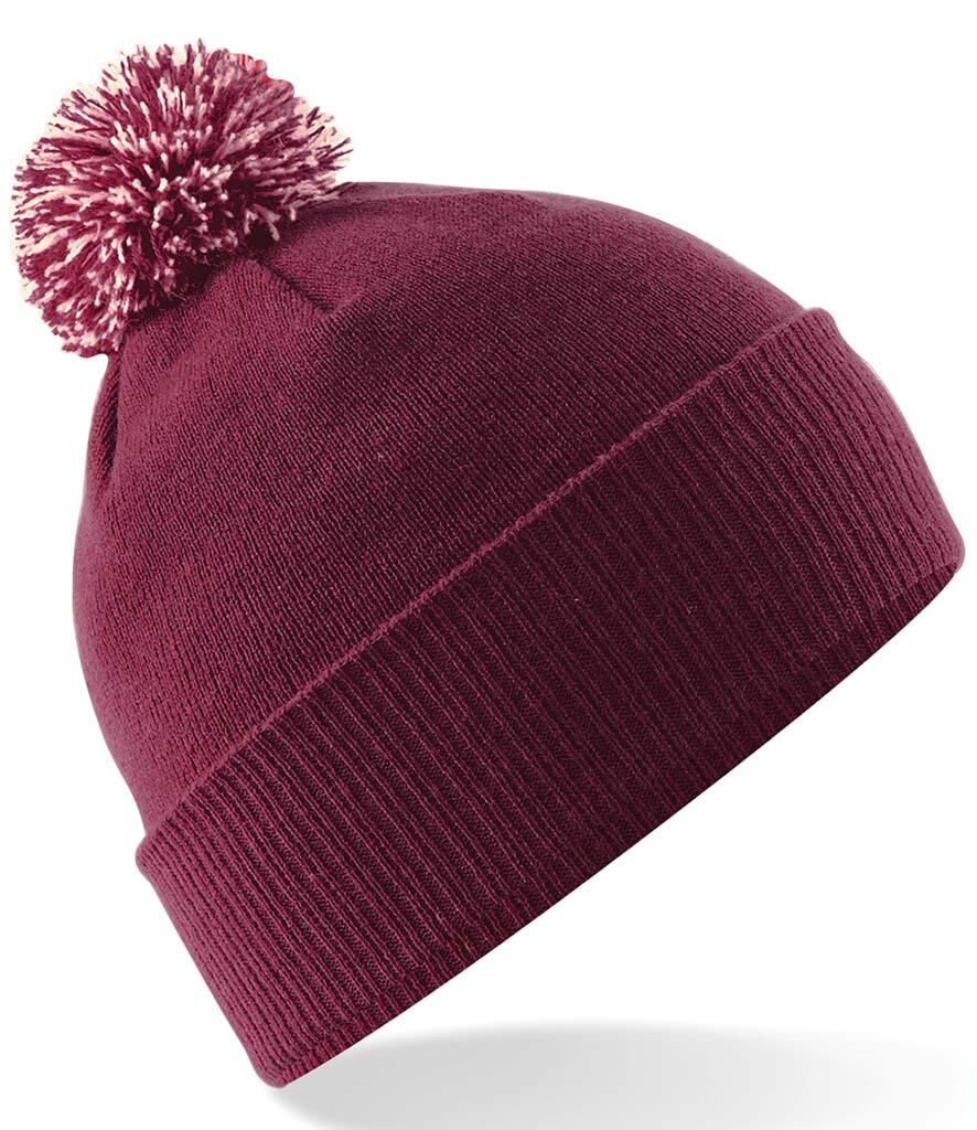 BB450 Slopes Ready Snowstar Beanie Burgundy / Off White