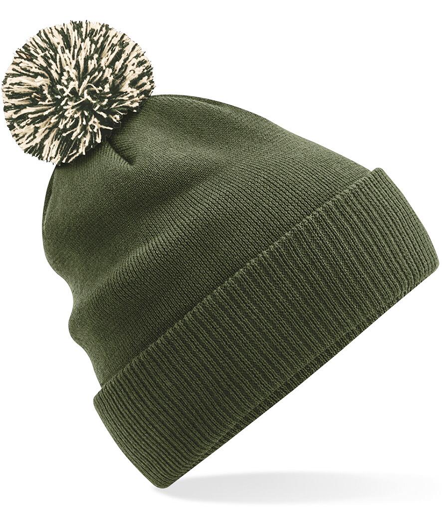 BB450 Slopes Ready Snowstar Beanie Olive Green / Oatmeal