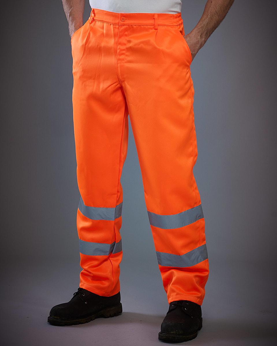 Yoko Hi-Vis Polycotton Work Trousers High Viz Pants Work Wear Safety HV015T 