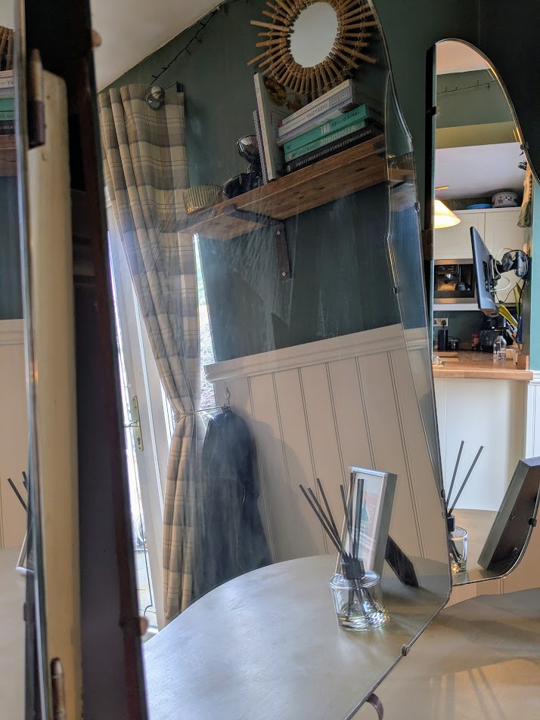 green upcycled dressing table