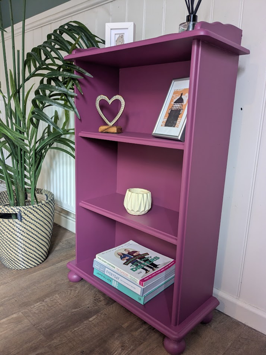 bookcase in purple