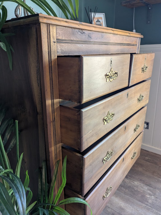 natural wood chest of drawers