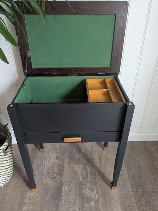 Black and gold sewing table