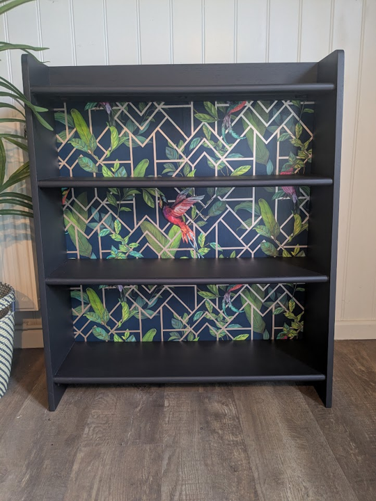 low bookcase in black