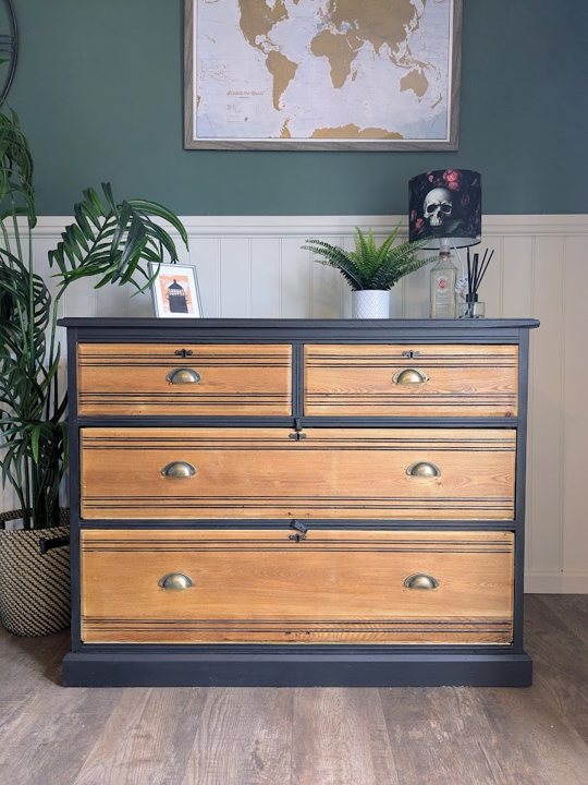 black and wood drawers