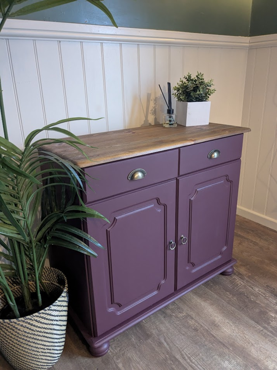 storage cupboard in purple