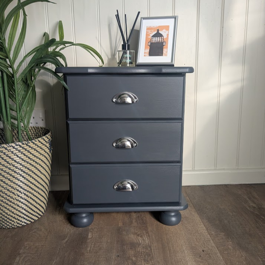 blue bedside cabinet