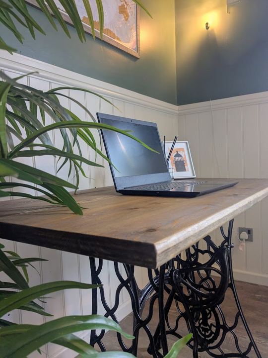 vintage sewing machine desk