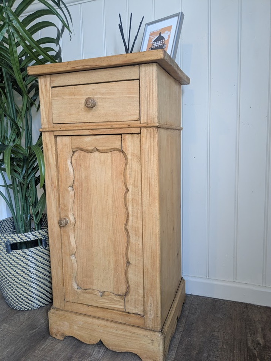 narrow antique pine cupboard