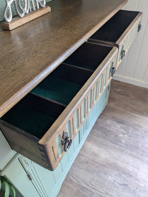 green vintage dresser