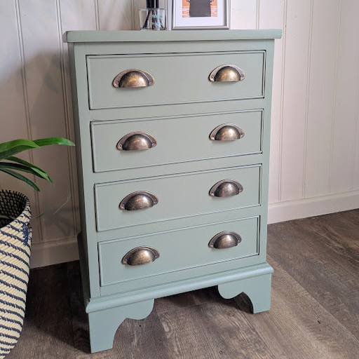 green bedside table front view