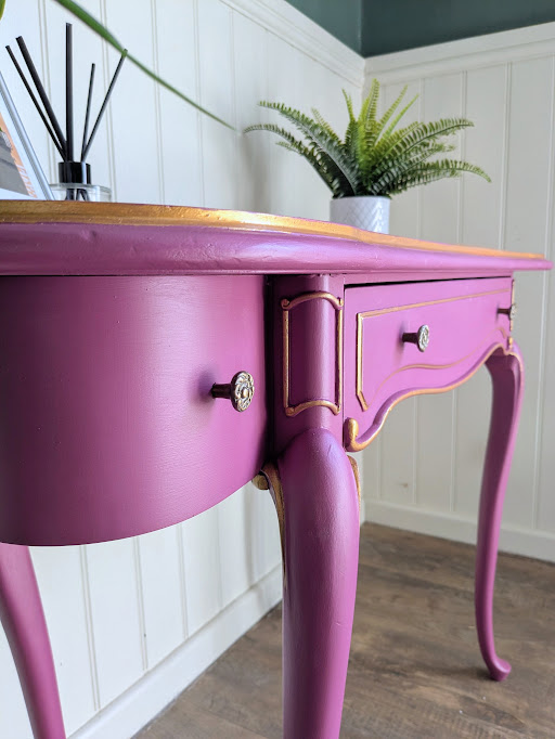 Vintage purple painted hallway table