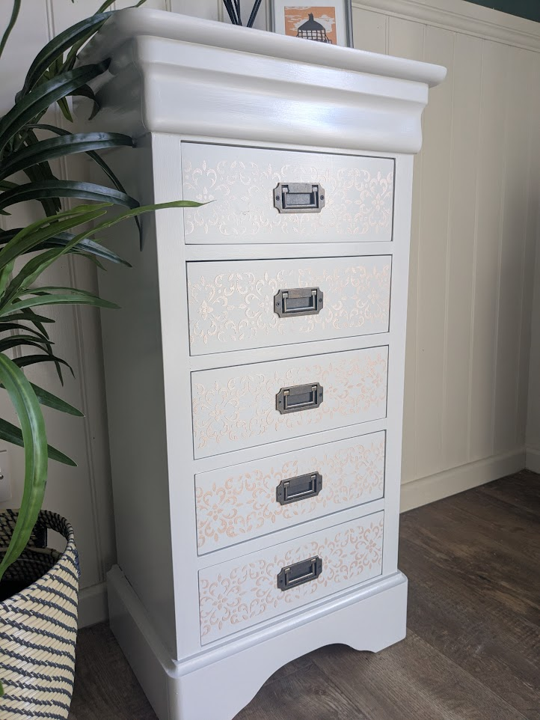 upcycled grey narrow drawers