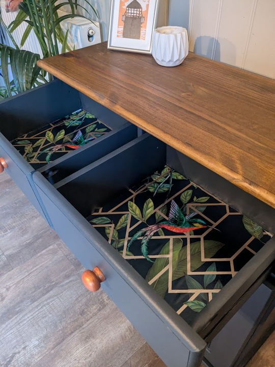 cupboard in midnight blue