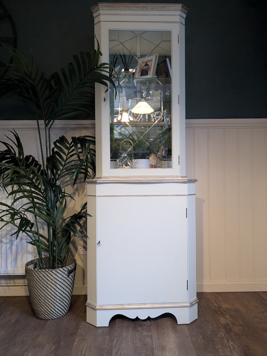 upcycled corner cabinet