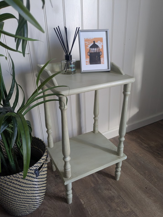 vintage green side table