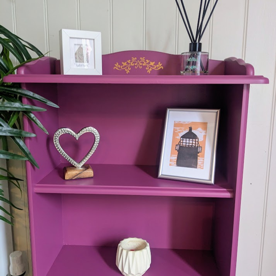 purple small bookcase