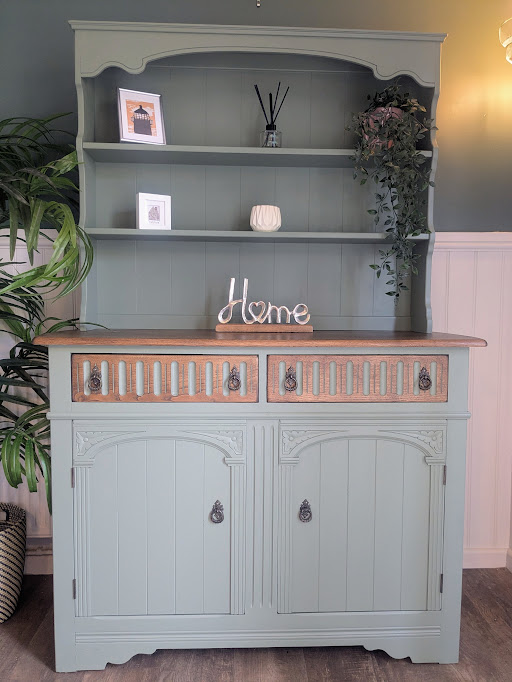 upcycled dresser in green